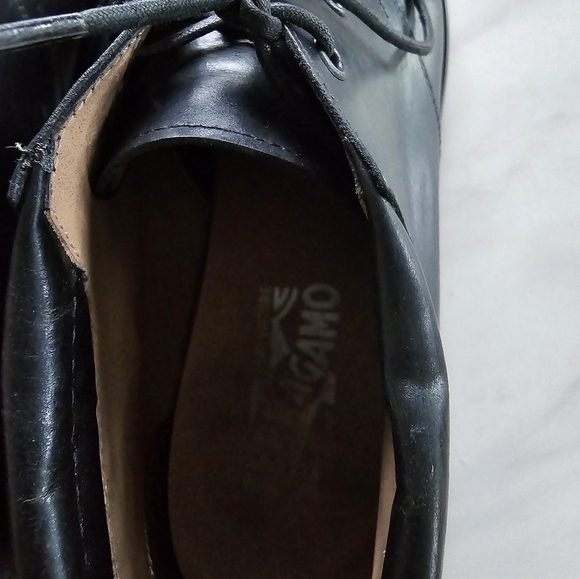 SALVATORE FERRAGAMO Ankle Boots 9D Mens Chukka Black Leather Laceup Luxury - Picture 11 of 16